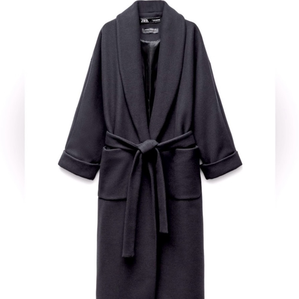 NEW ZARA VENTED MANTECO WOOL COAT ZW COLLECTION NO TAGS